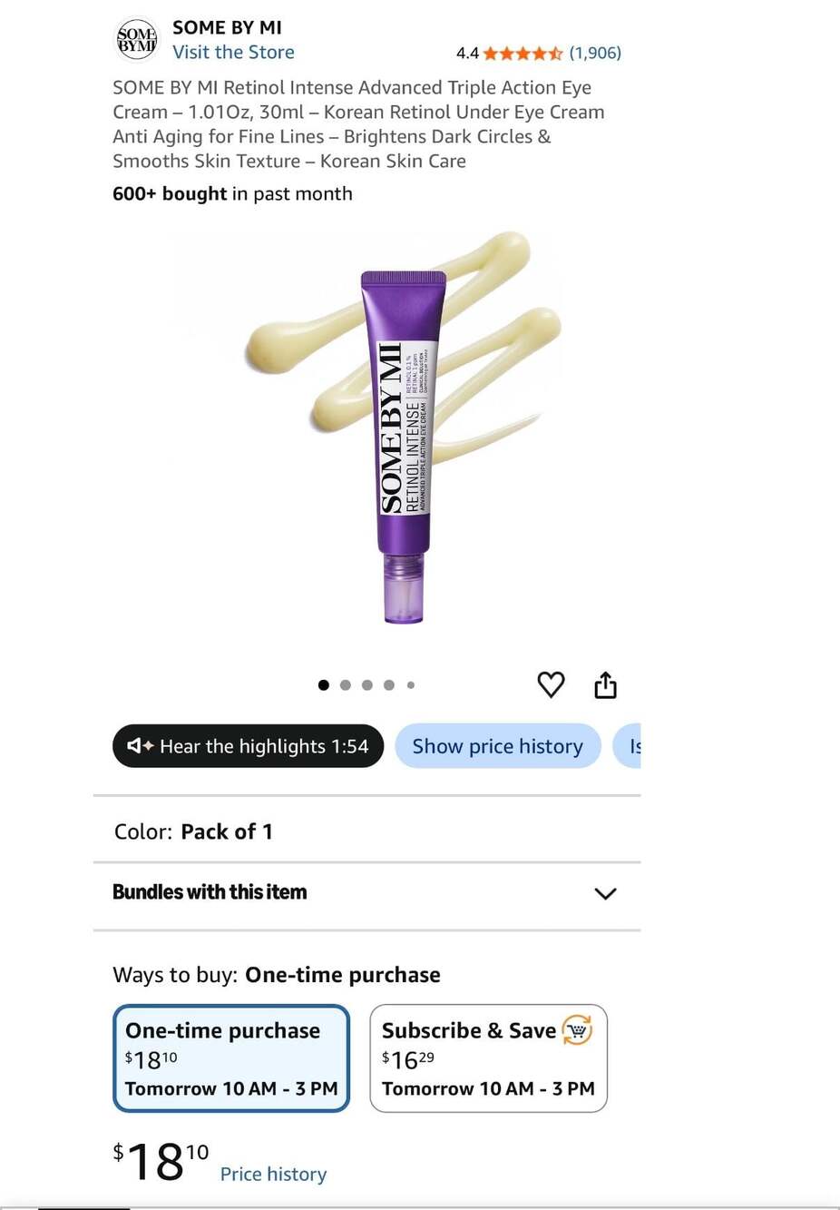 SOME BY MI Creme para os olhos Retinol Intense Advanced Triple Action – Pacote c
